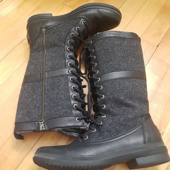 UGG Womens Leather Lace Up Elvia Waterproof Knee High Wool Lined Boots Sz 8 - Picture 3 of 15